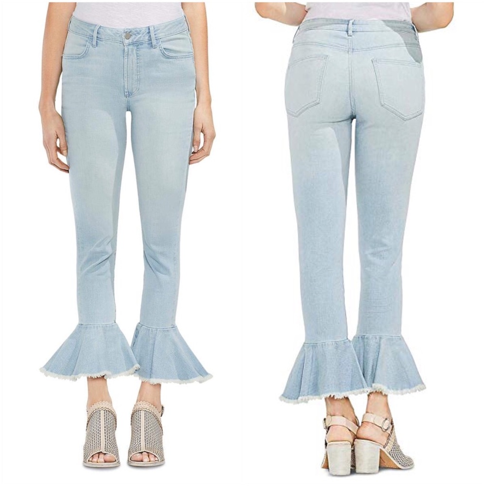 NWT Vince Camuto Light Flounce-Hem Flared Jeans 2